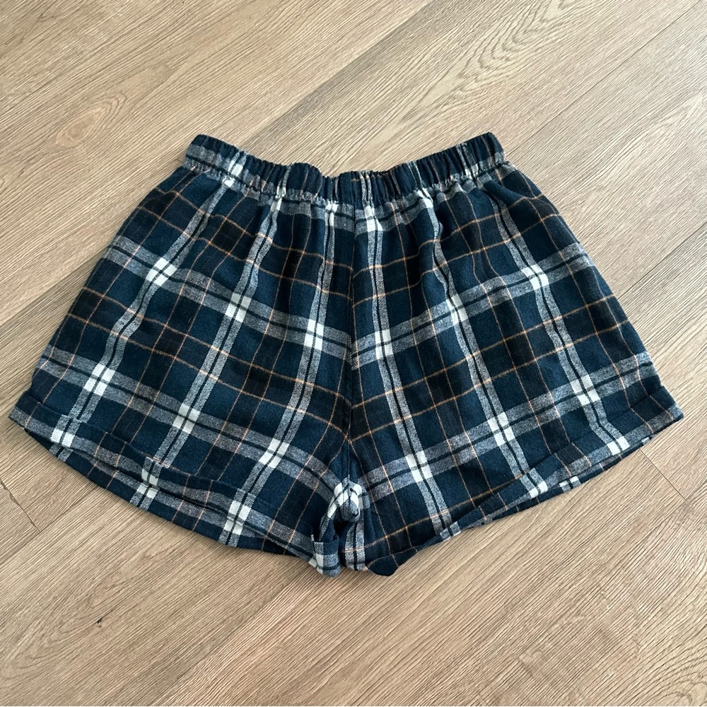 Free People Blue Plaid Women Shorts - Picture 6 of 7